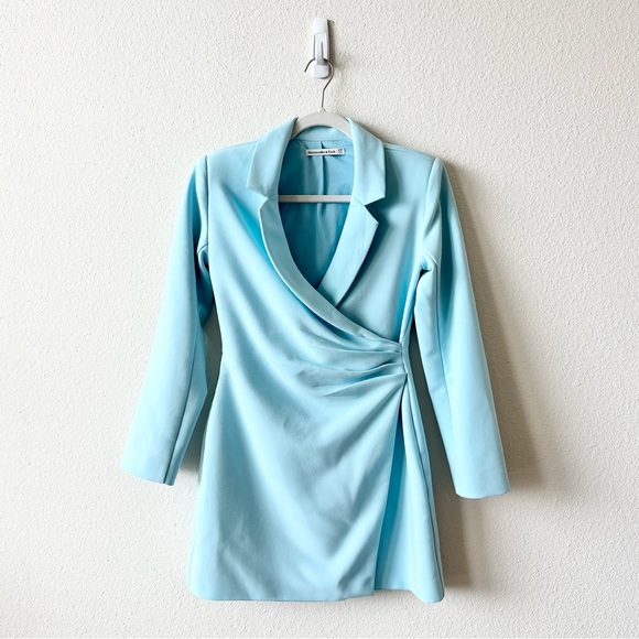 Abercrombie & Fitch Wrap-Front Blazer Dress in Blue Size XS - Picture 3 of 9
